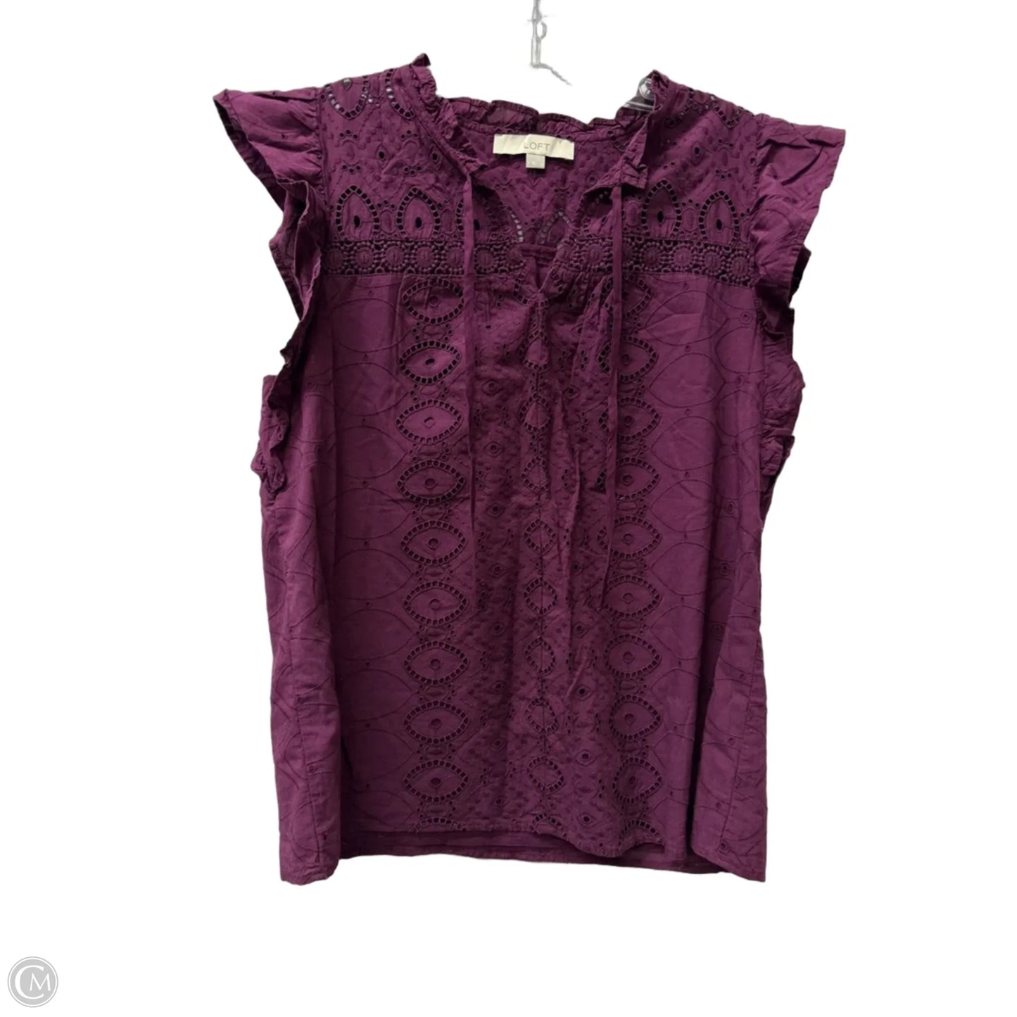Top Short Sleeve By Loft In Purple, Size: S
