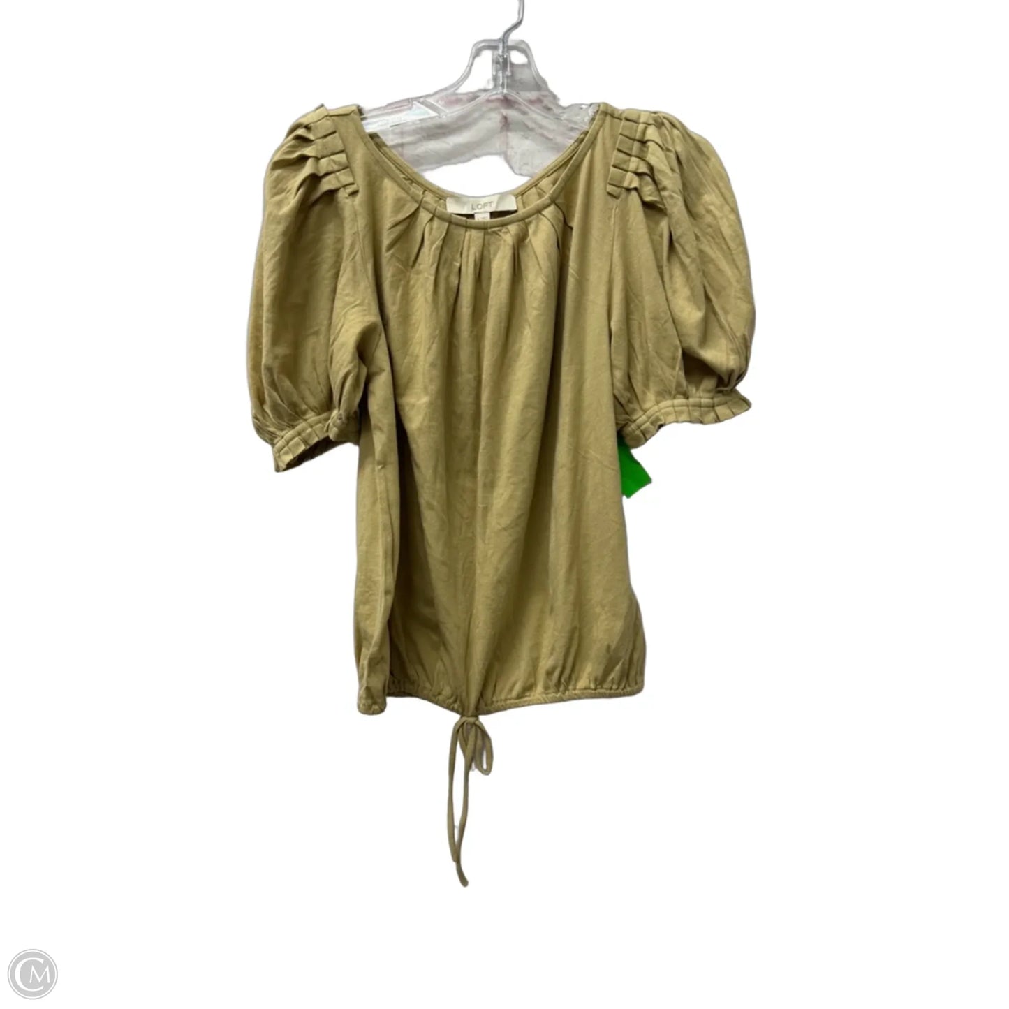 Top Short Sleeve By Loft In Tan, Size: S