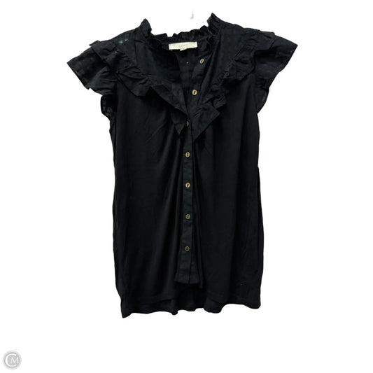 Top Short Sleeve By Loft In Black, Size: S