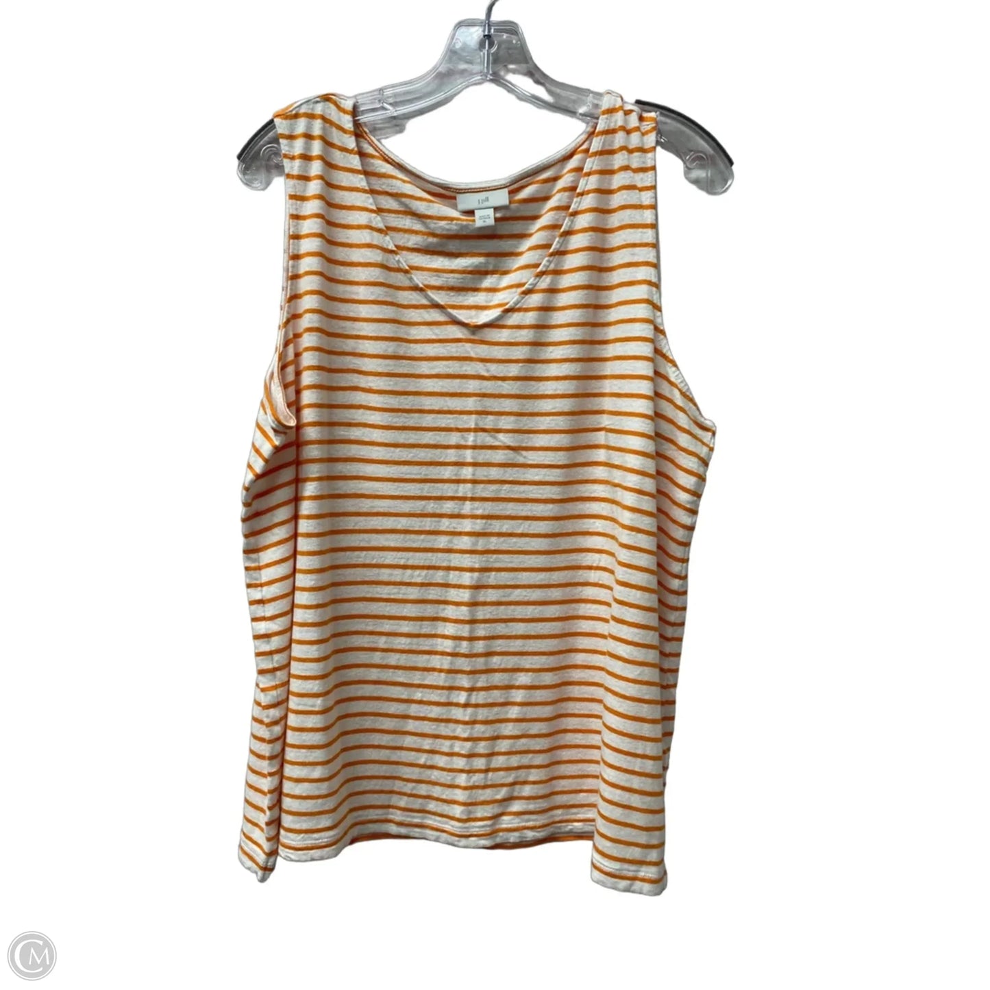 Top Sleeveless Basic By J. Jill In Orange & White, Size: Xl
