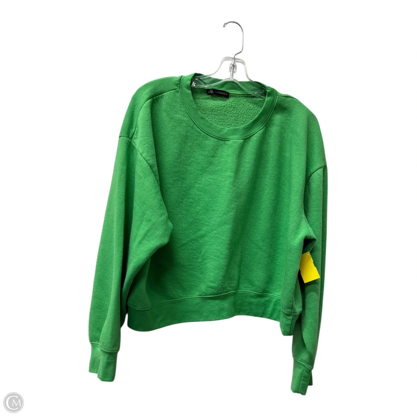Sweatshirt Crewneck By Zara In Green, Size: L