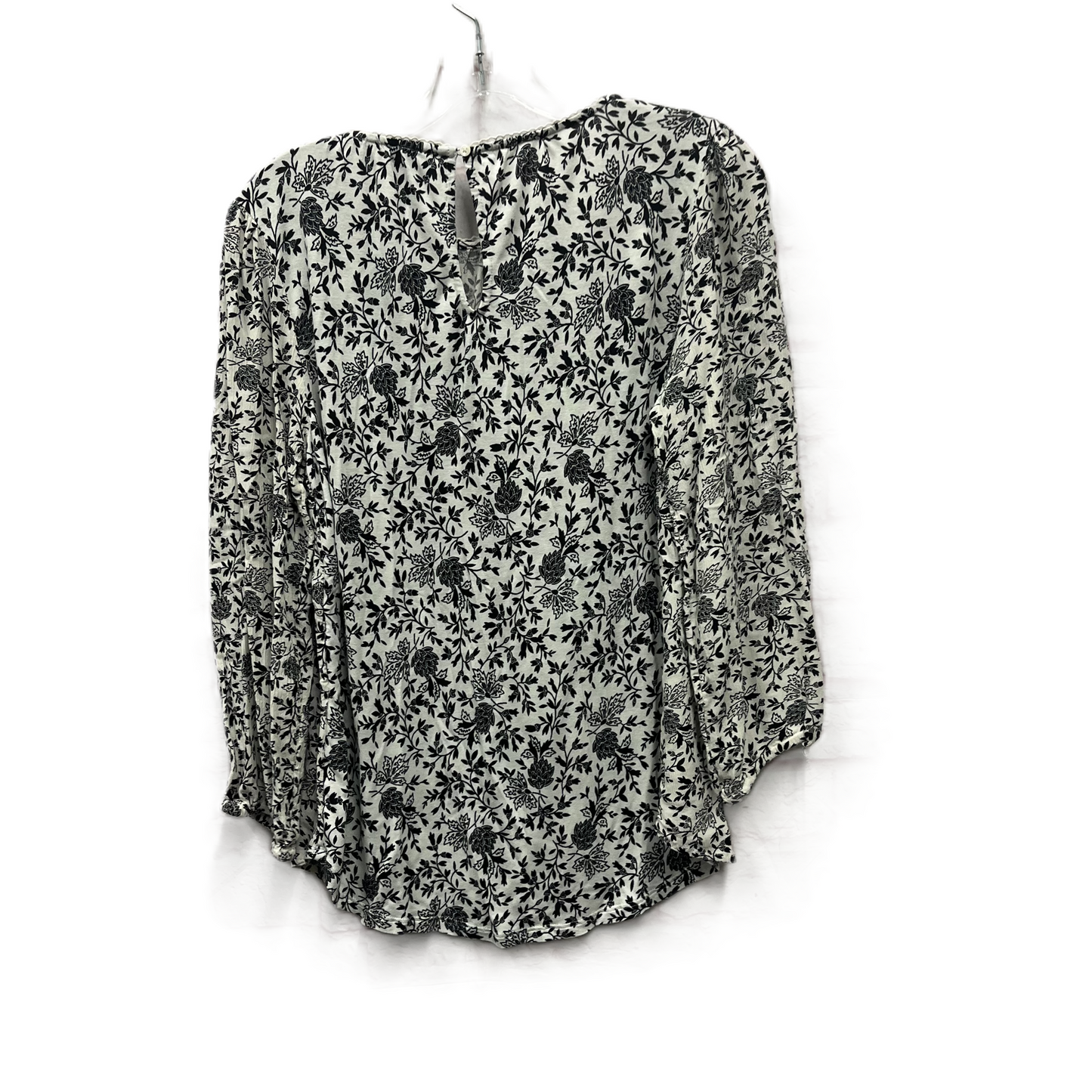 Top Long Sleeve By Loft In Black & White, Size: S