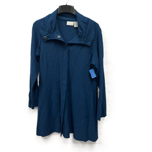 Coat Trench Coat By Soft Surroundings In Blue, Size: M