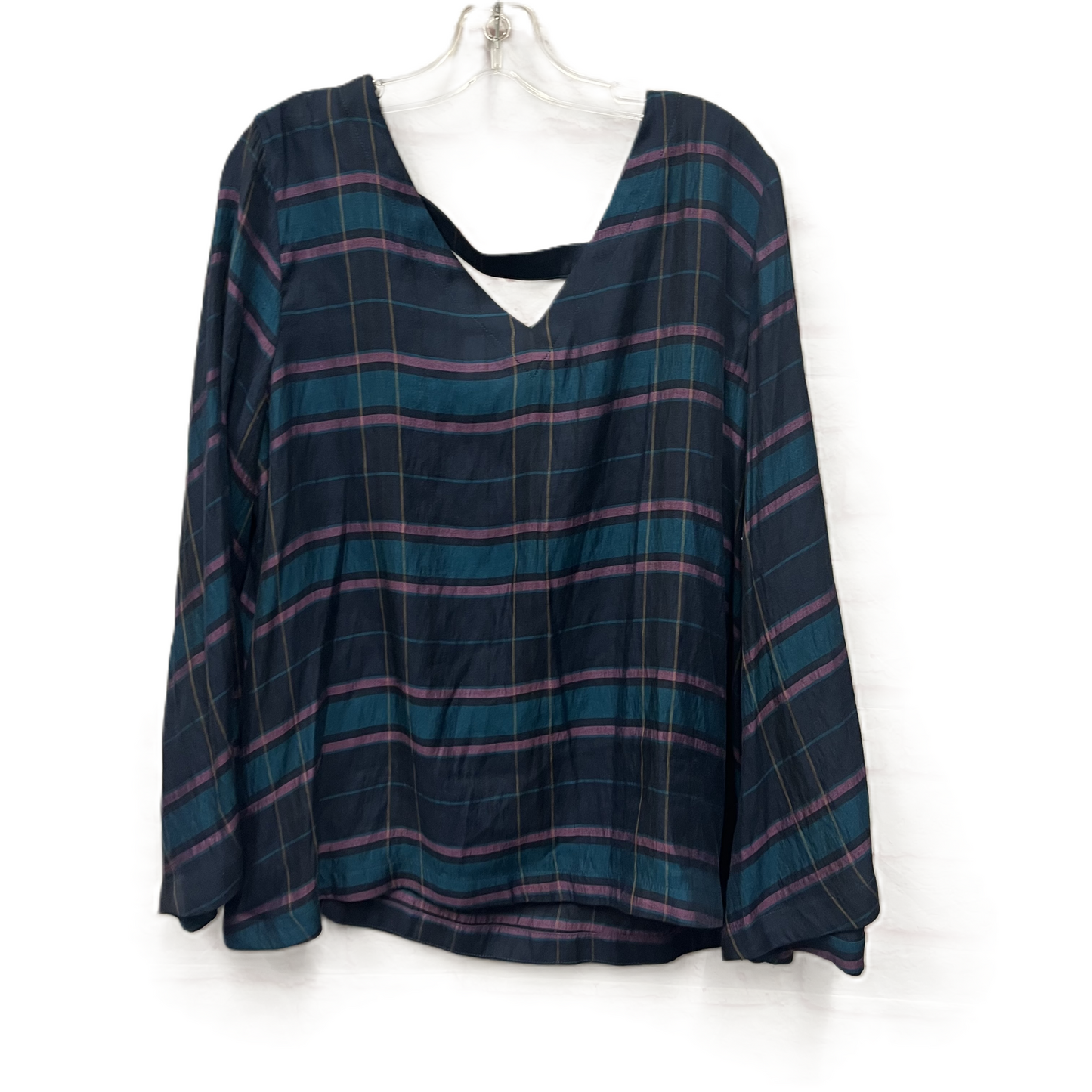 Top Long Sleeve By Loft In Blue & Purple, Size: L