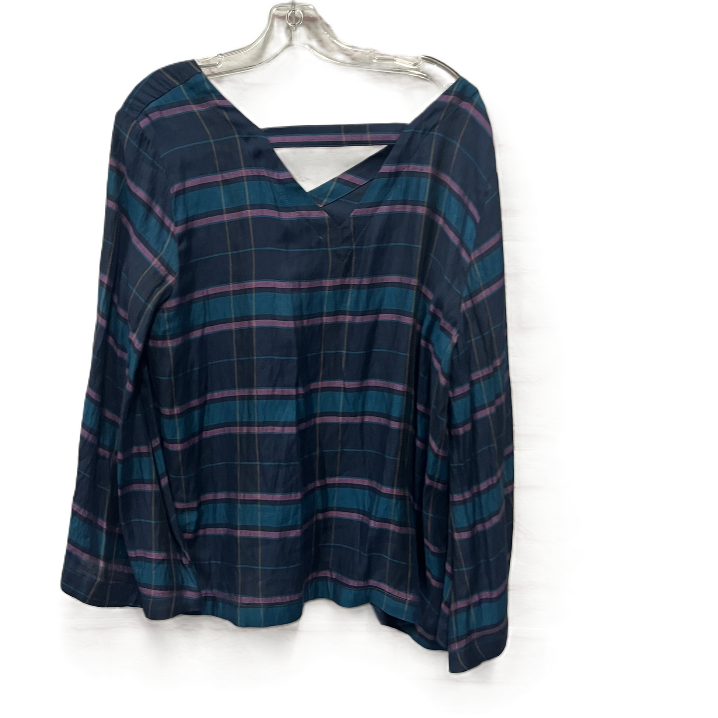 Top Long Sleeve By Loft In Blue & Purple, Size: L