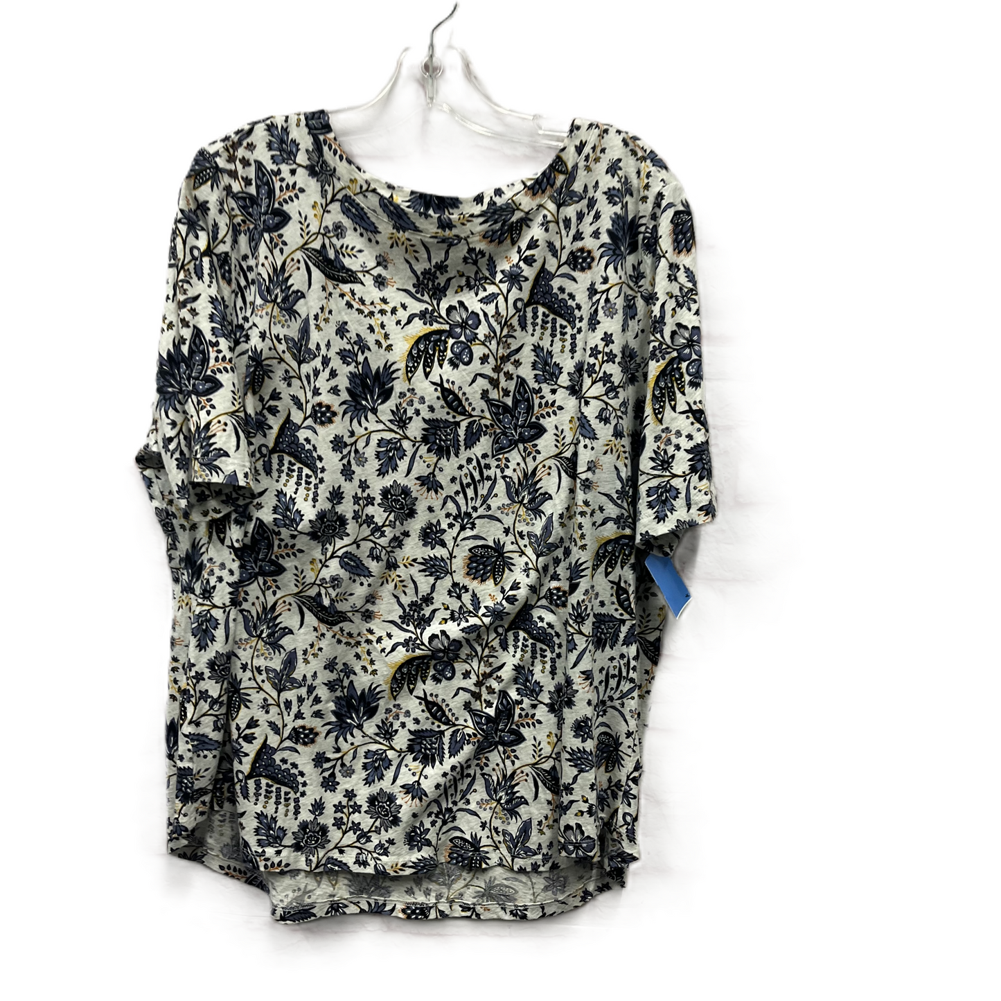 Top Short Sleeve By Loft In Blue & White, Size: Xl