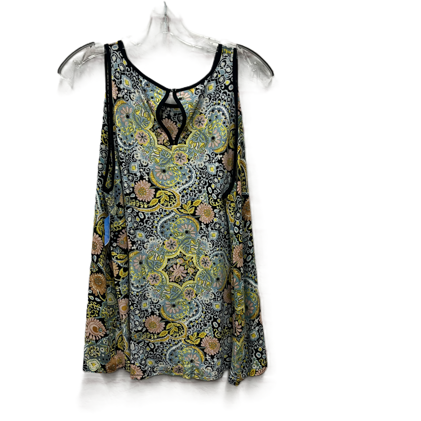 Top Sleeveless By Loft In Black & Yellow, Size: Xl