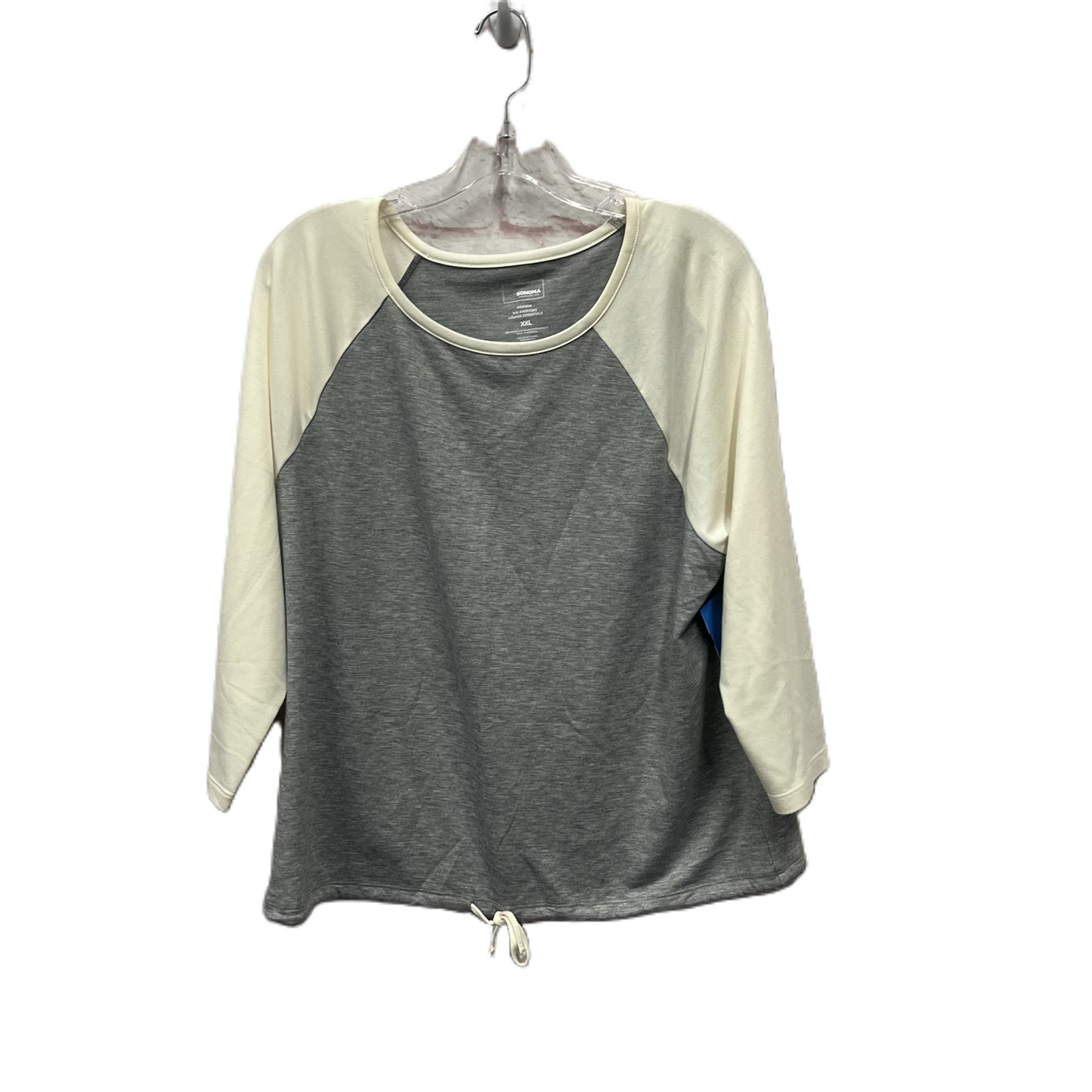 Top Long Sleeve By Sonoma In Grey & Tan, Size: 1x