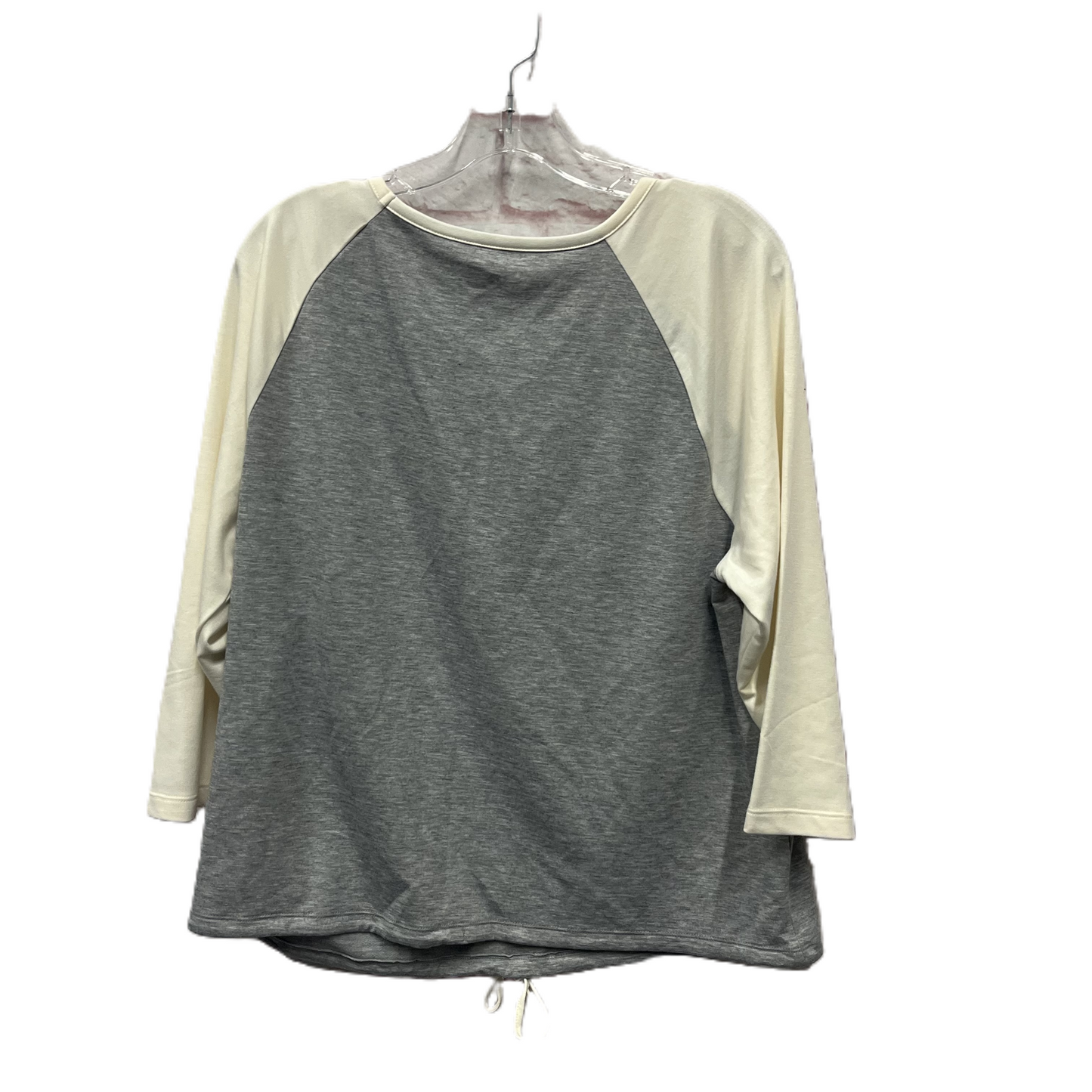 Top Long Sleeve By Sonoma In Grey & Tan, Size: 1x