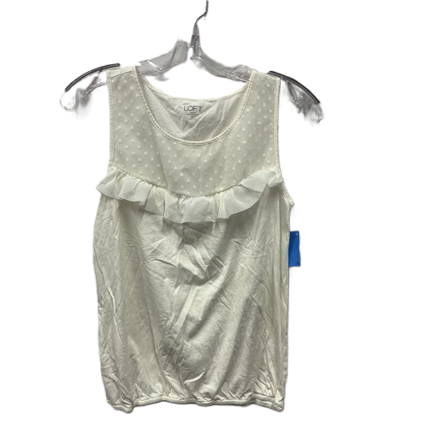 Top Sleeveless By Loft In White, Size: S