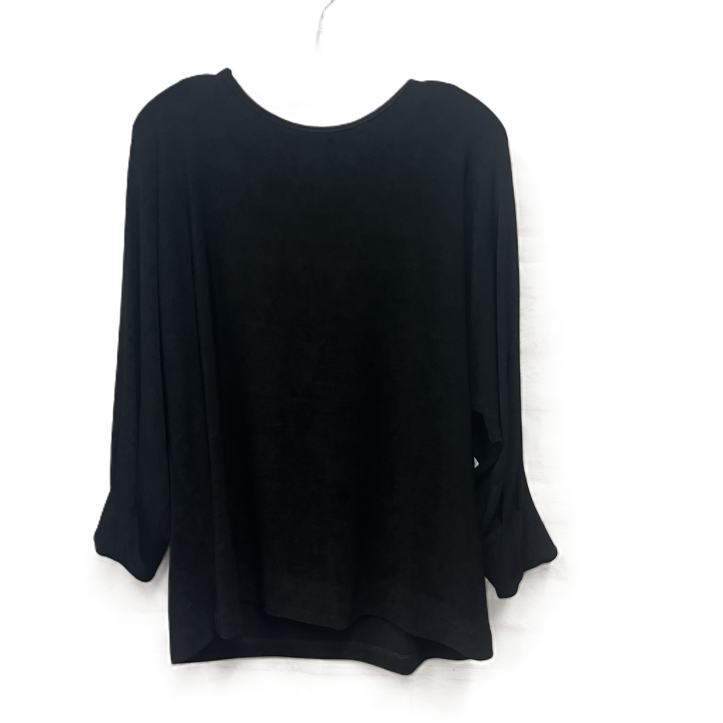 Top 3/4 Sleeve By Chicos In Black, Size: L