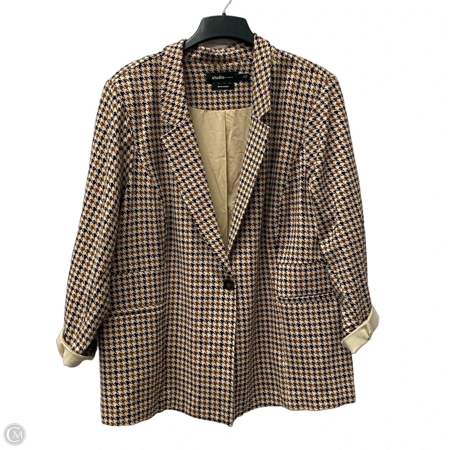 Blazer By Torrid In Brown & Cream, Size: 6