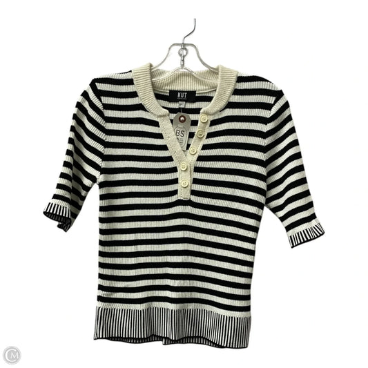 Top Short Sleeve By Kut In Black & White, Size: Xs