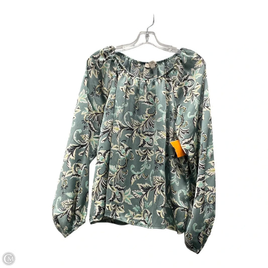 Top Long Sleeve By Loft In Green, Size: S