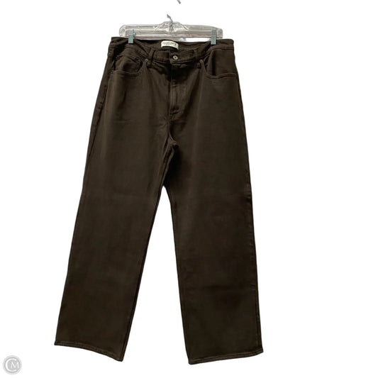 Jeans Wide Leg By Abercrombie And Fitch In Brown, Size: 14