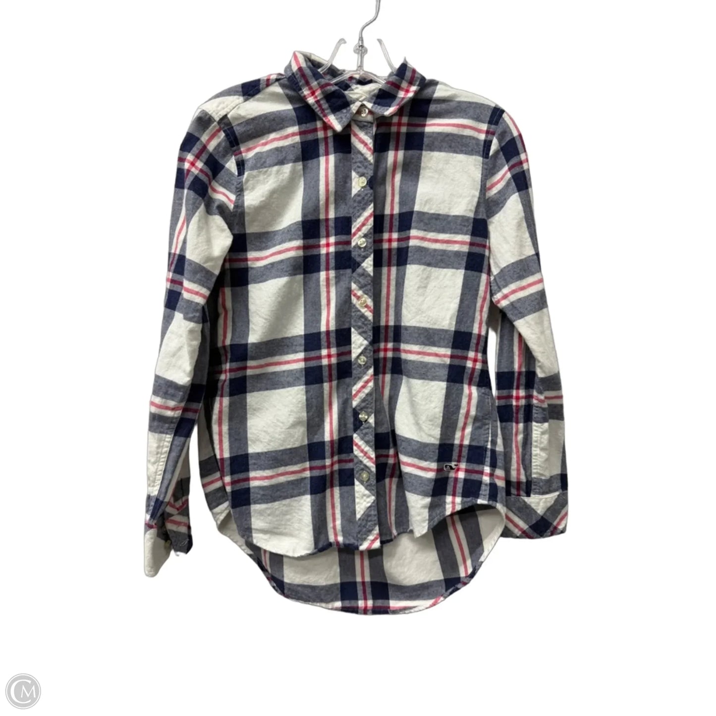 Top Long Sleeve By Vineyard Vines In Plaid Pattern, Size: S
