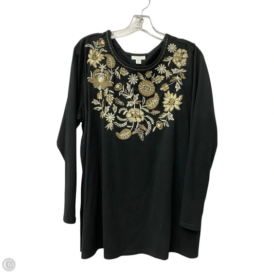 Top Long Sleeve By J. Jill In Black, Size: Lp