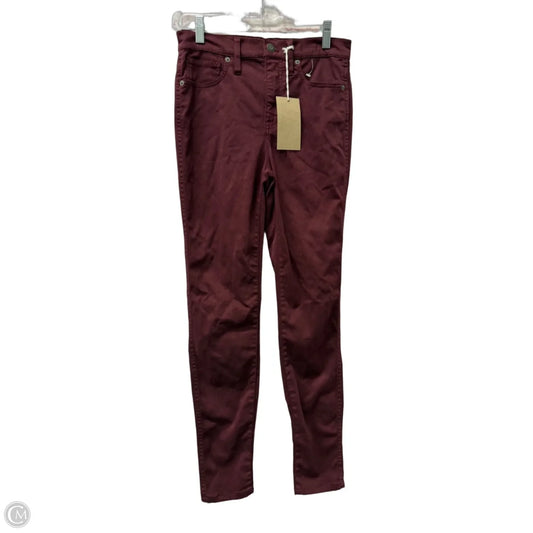 Jeans Skinny By Madewell In Maroon, Size: 2
