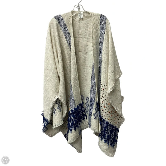 Poncho By Cme In Blue & Cream, Size: 0