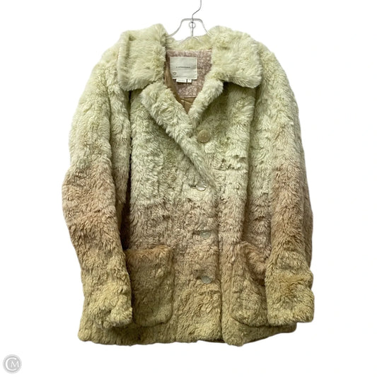 Jacket Faux Fur & Sherpa By Anthropologie In Cream, Size: Xl
