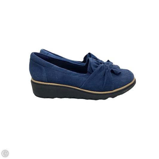 Shoes Heels Wedge By Clarks In Blue, Size: 8
