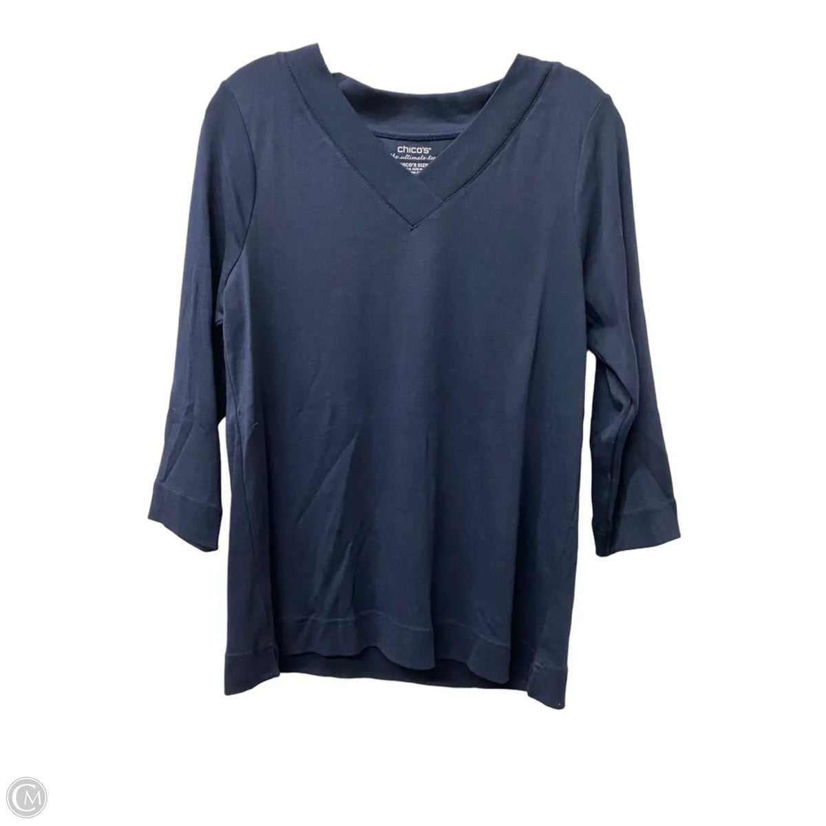 Top Long Sleeve Basic By Chicos In Blue, Size: M