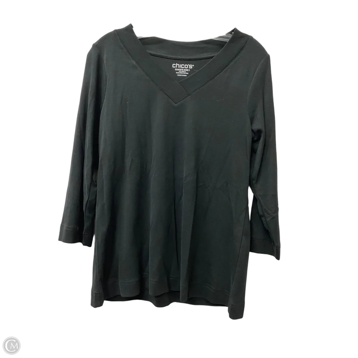 Top Long Sleeve Basic By Chicos In Black, Size: M