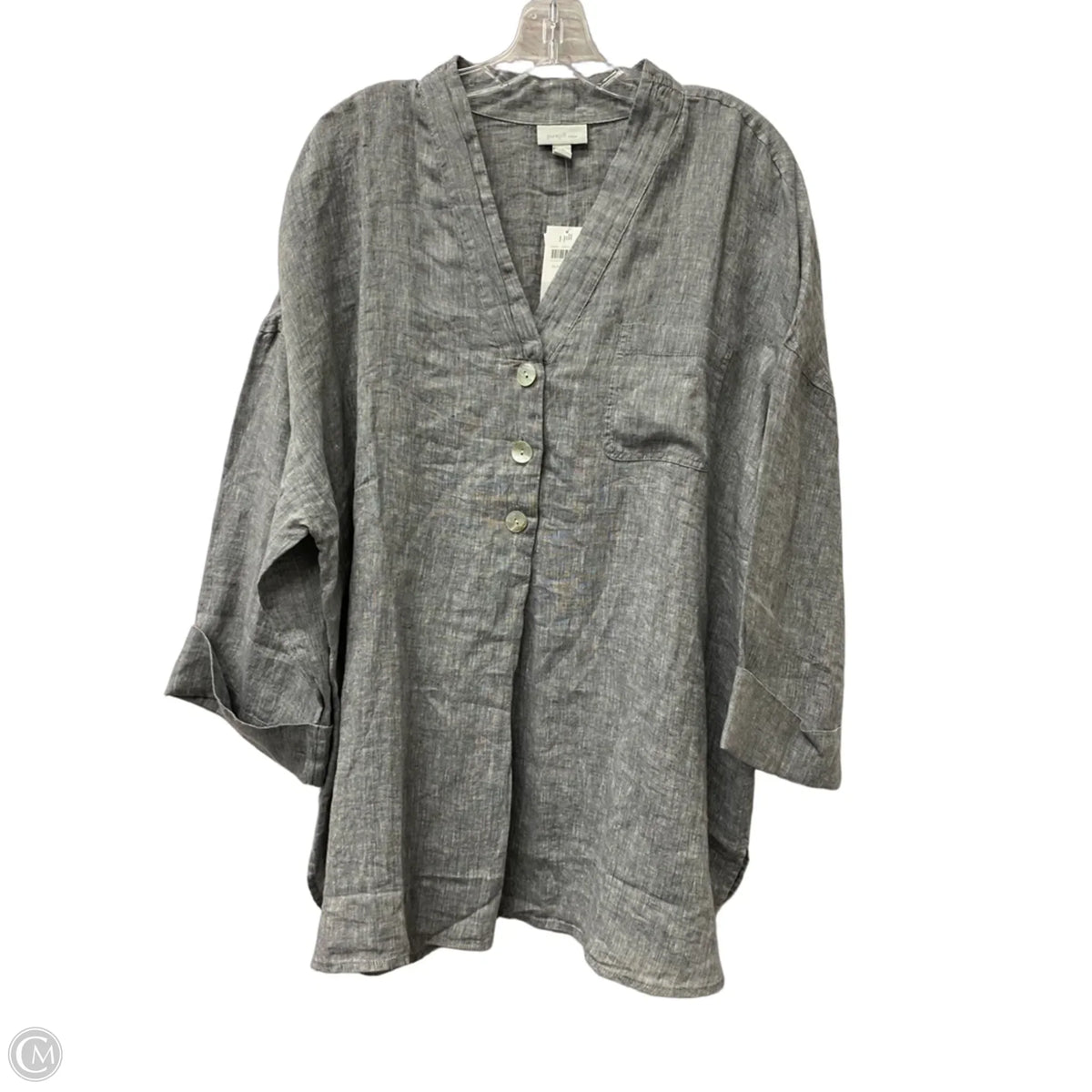 Top 3/4 Sleeve By Pure Jill In Grey, Size: 2x