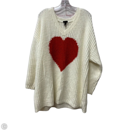 Sweater By Torrid In White, Size: 3x