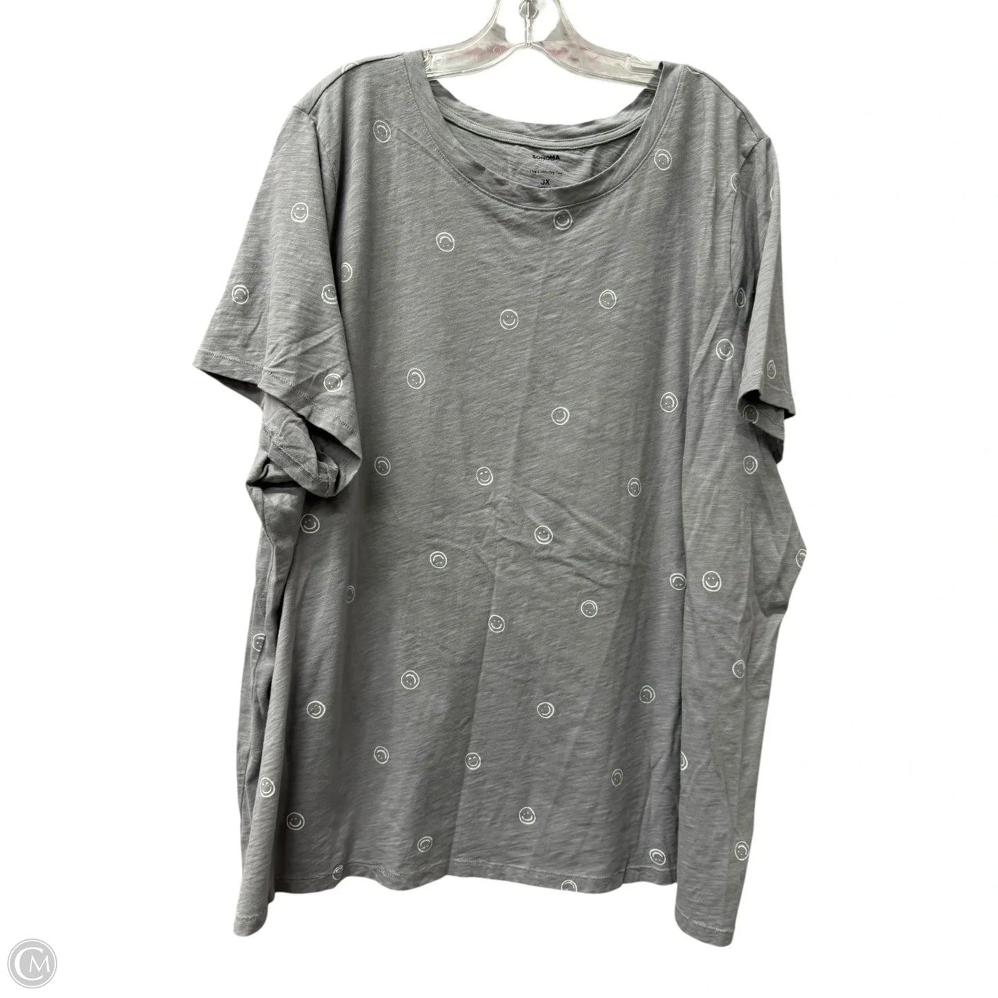 Top Short Sleeve By Sonoma In Grey, Size: 3x