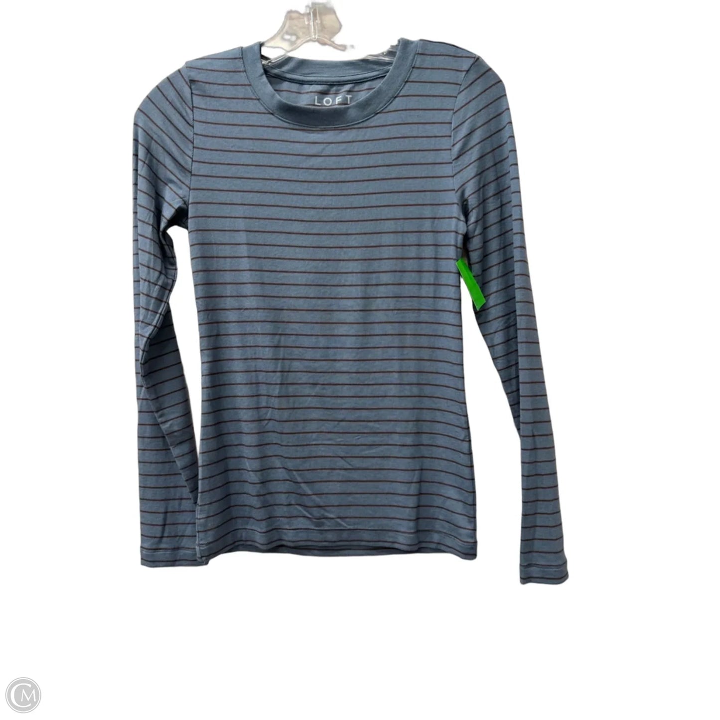 Top Long Sleeve By Loft In Blue & Brown, Size: S