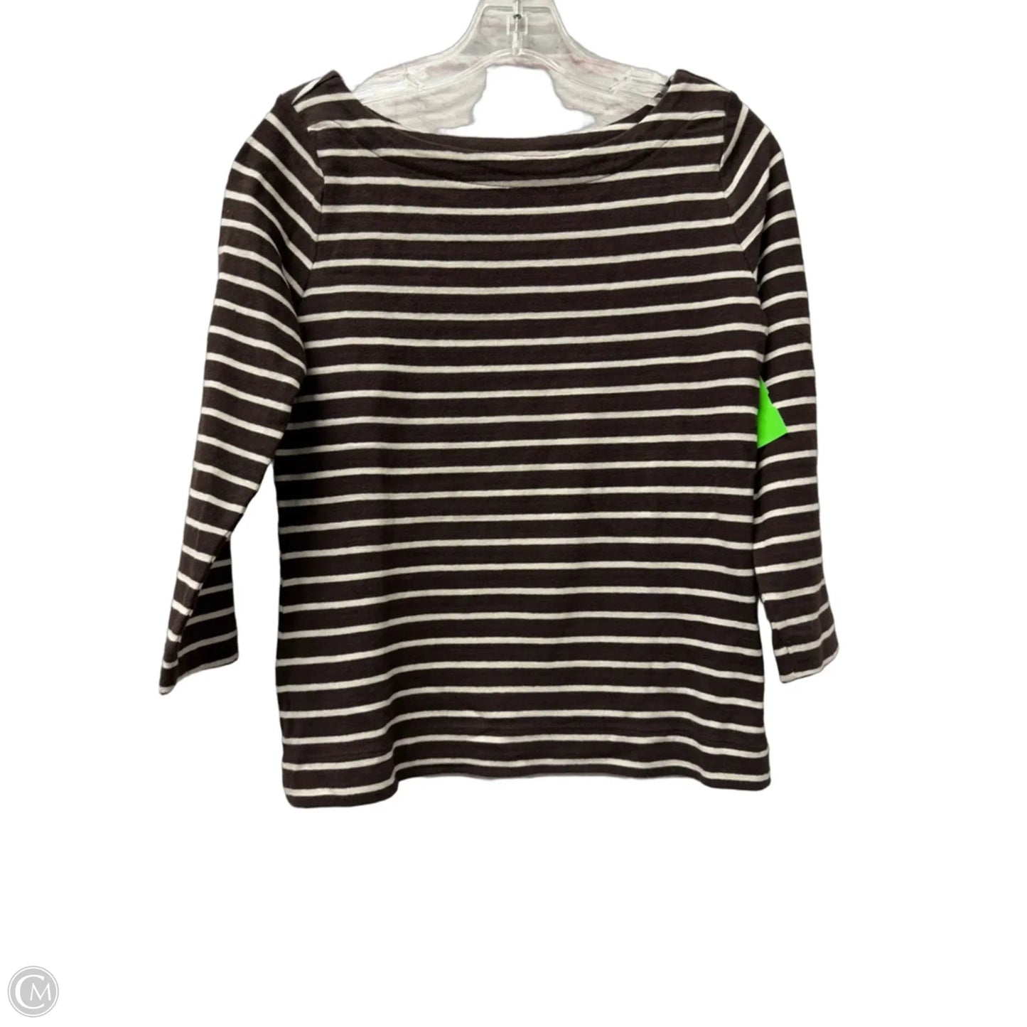 Top 3/4 Sleeve By Loft In Brown & Cream, Size: Xs