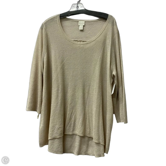 Sweater By Chicos In Tan, Size: Xl