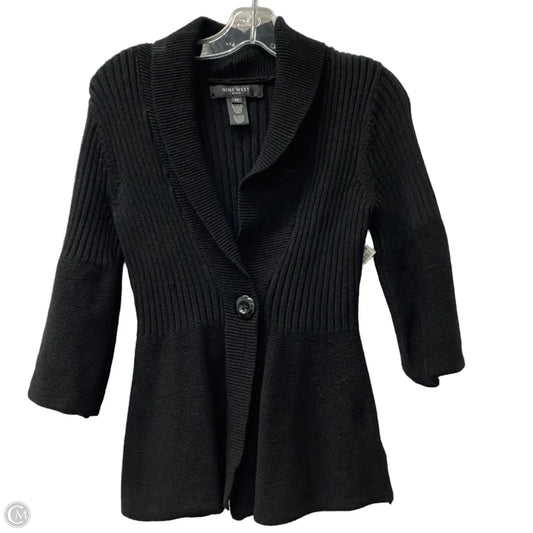 Sweater Cardigan By Nine West In Black, Size: Sp