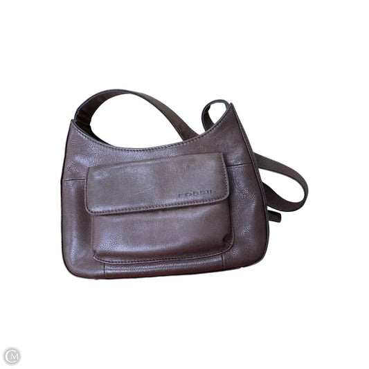Handbag Leather By Fossil, Size: Small