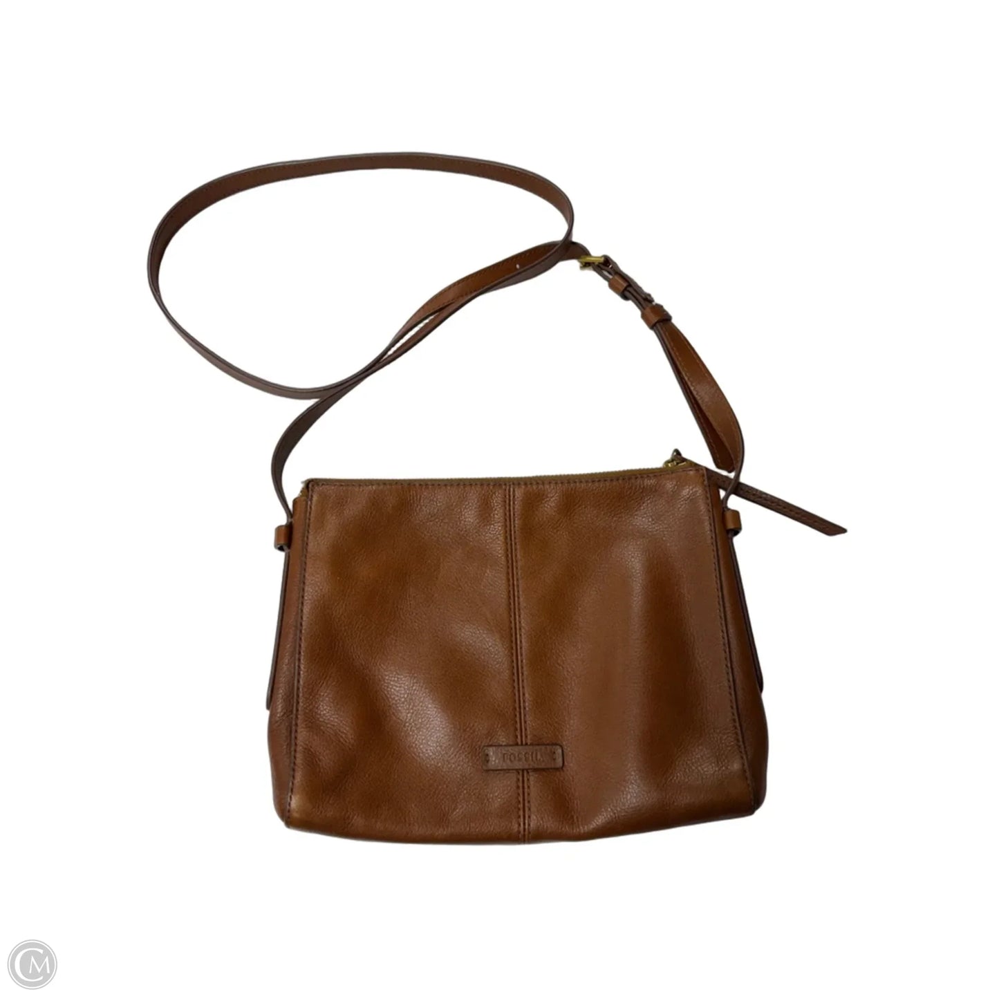 Crossbody Leather By Fossil, Size: Medium
