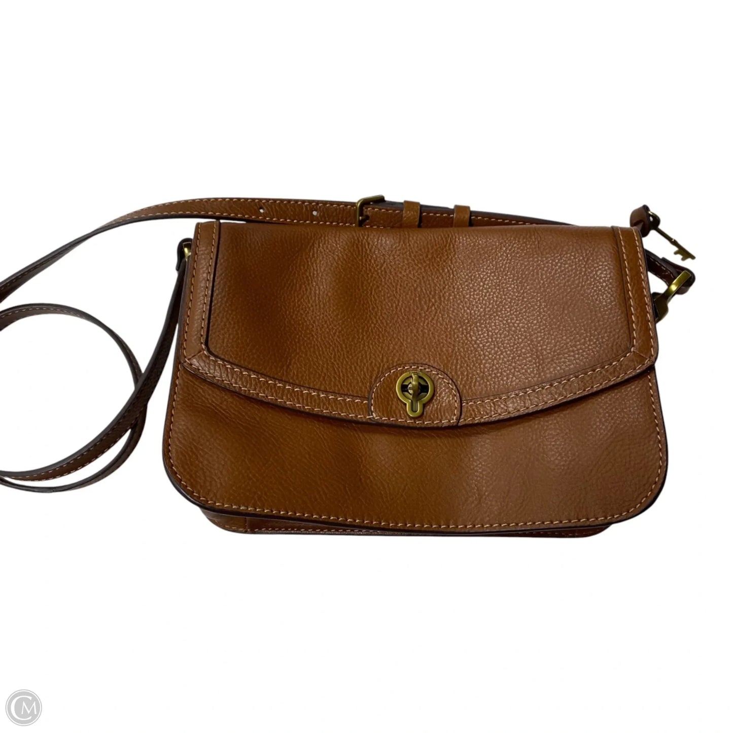 Crossbody Leather By Fossil, Size: Medium