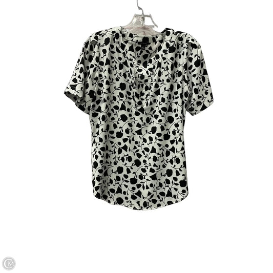 Top Short Sleeve By Ann Taylor In Black & White, Size: S