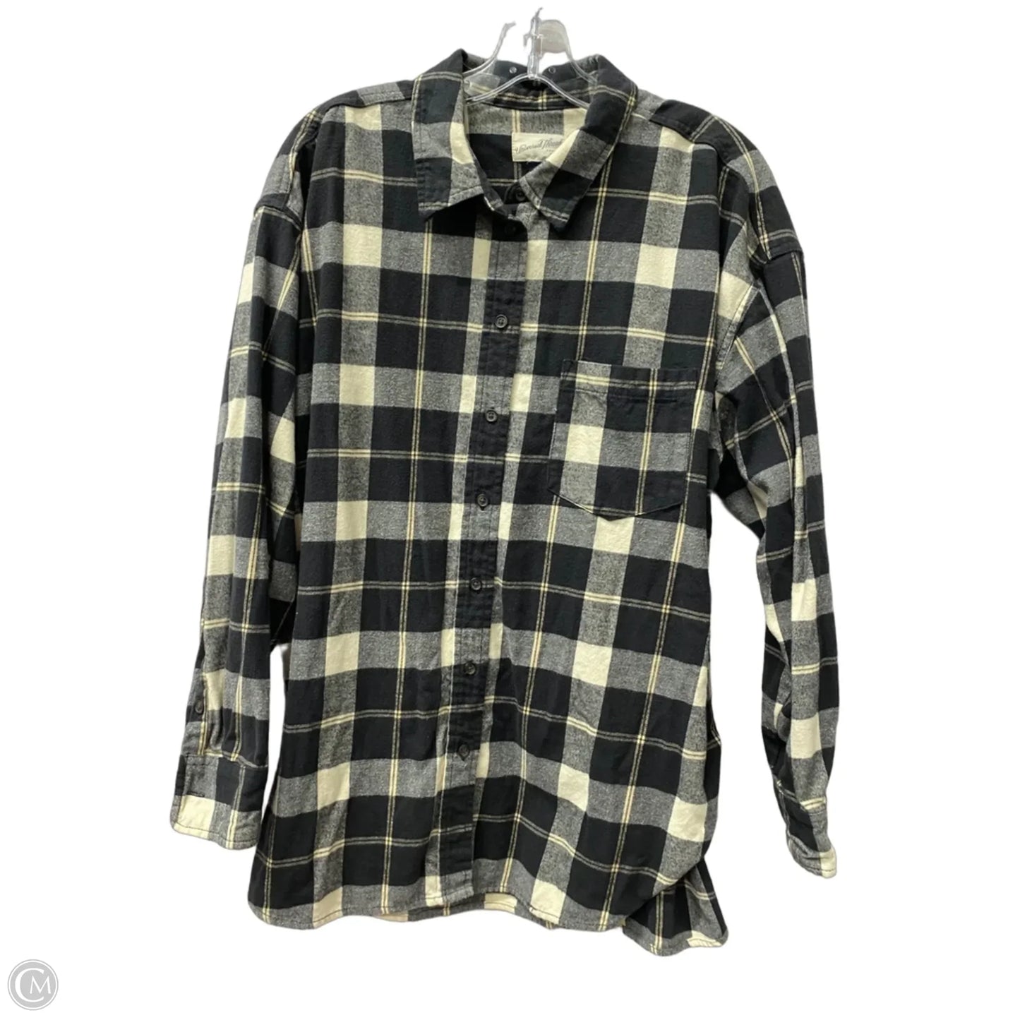 Top Long Sleeve By Universal Thread In Black & Cream, Size: L