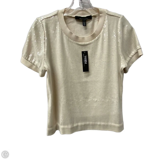 Top Short Sleeve By White House Black Market In Cream, Size: S