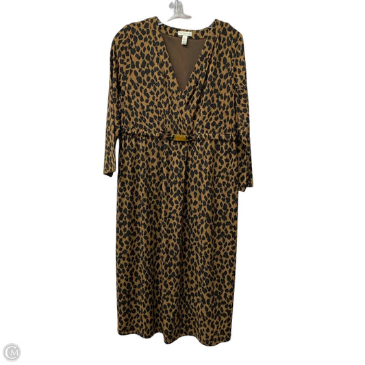 Dress Casual Midi By Charter Club In Animal Print, Size: L