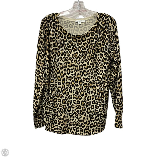 Sweater By Chicos In Animal Print, Size: M
