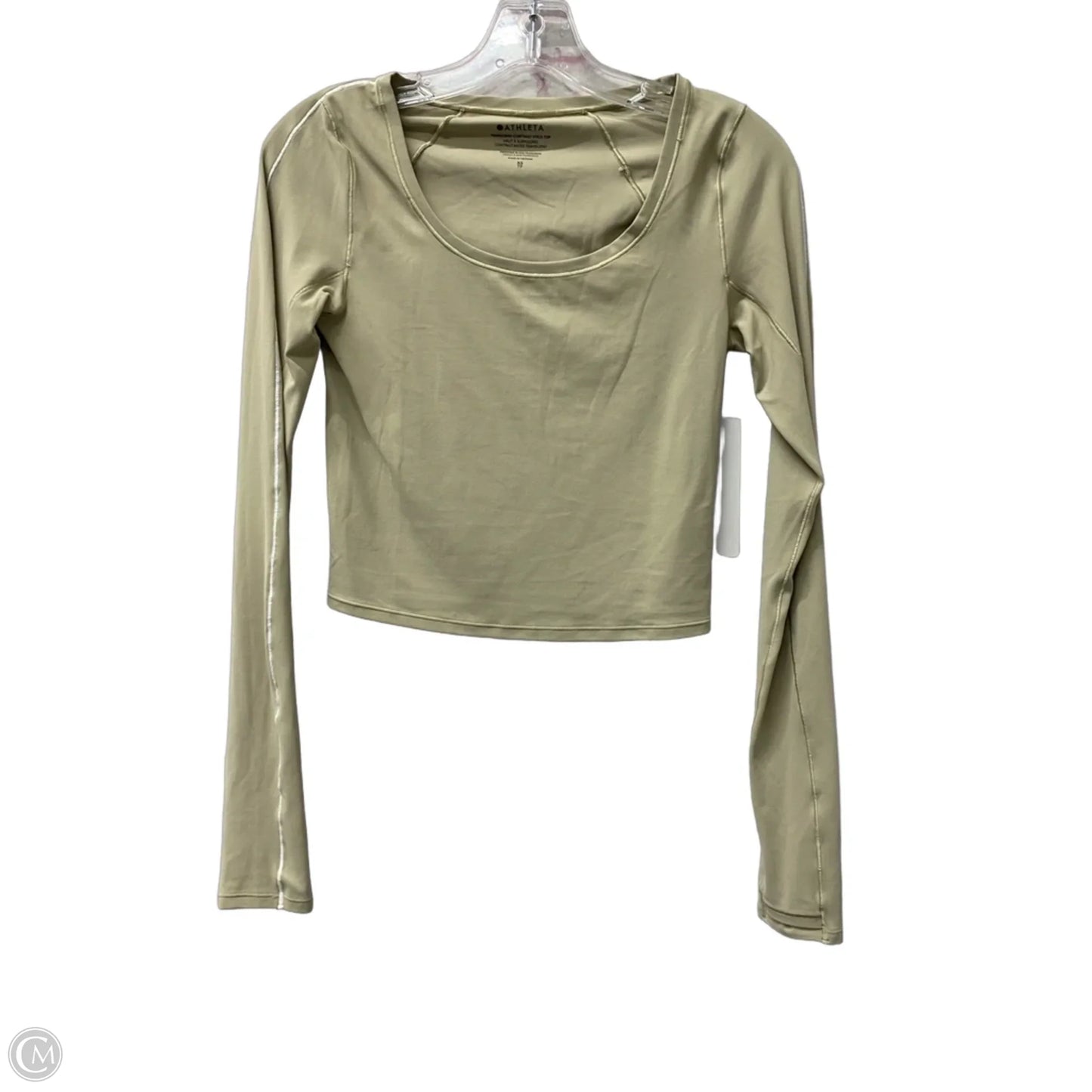 Athletic Top Long Sleeve Collar By Athleta In Beige, Size: Xs
