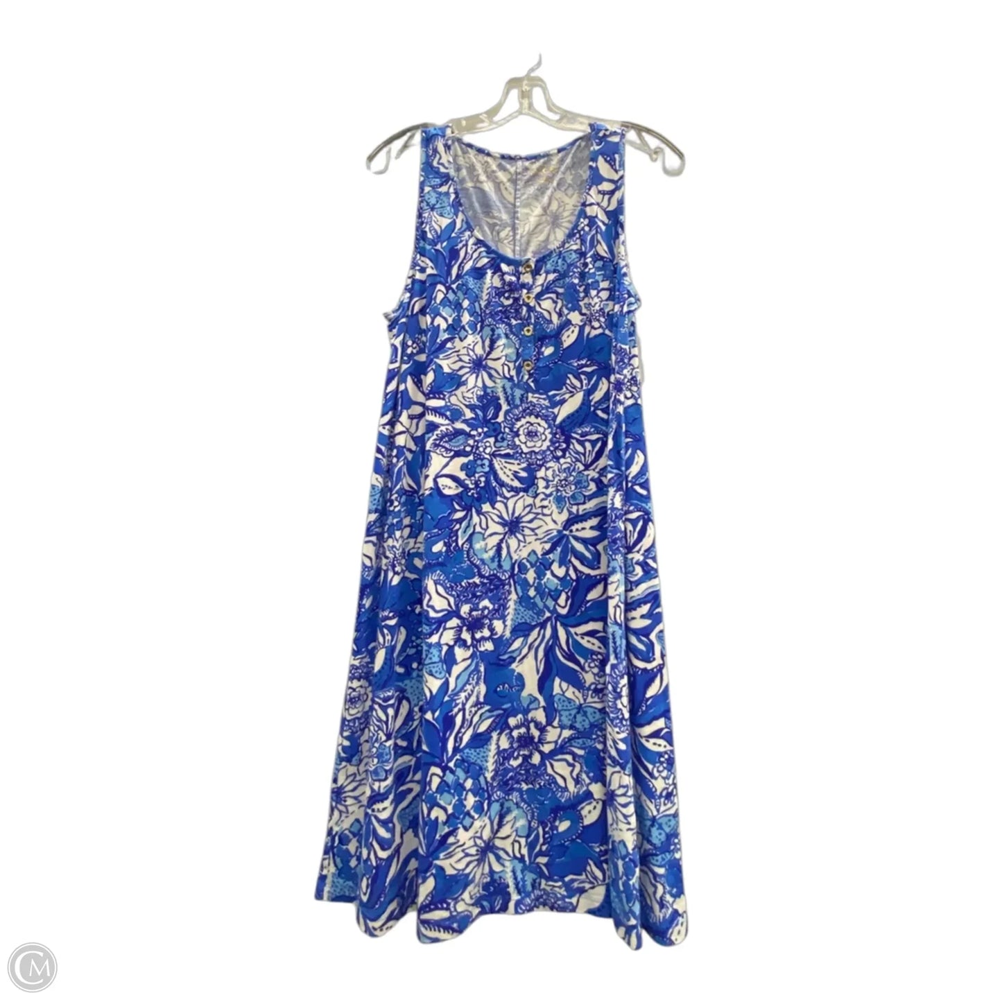 Dress Designer By Lilly Pulitzer In Blue & White, Size: L