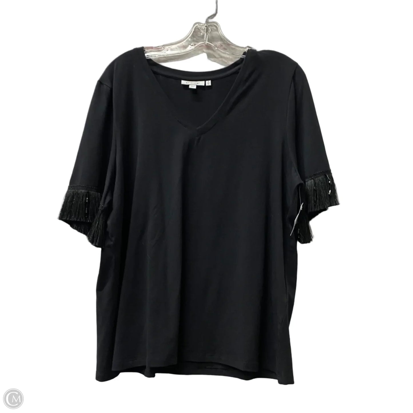 Top Short Sleeve By Chicos In Black, Size: Xl