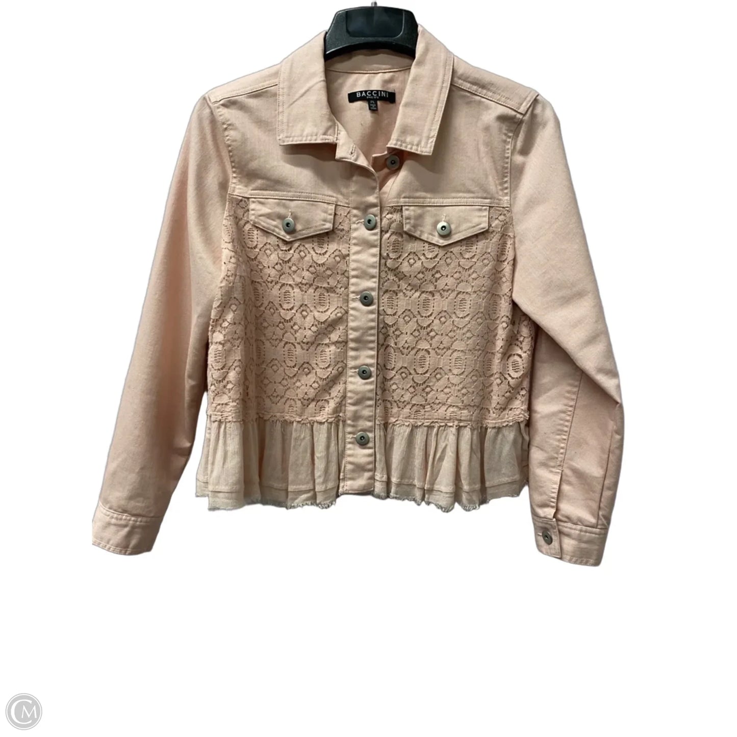 Jacket Denim By Baccini In Pink, Size: Lp