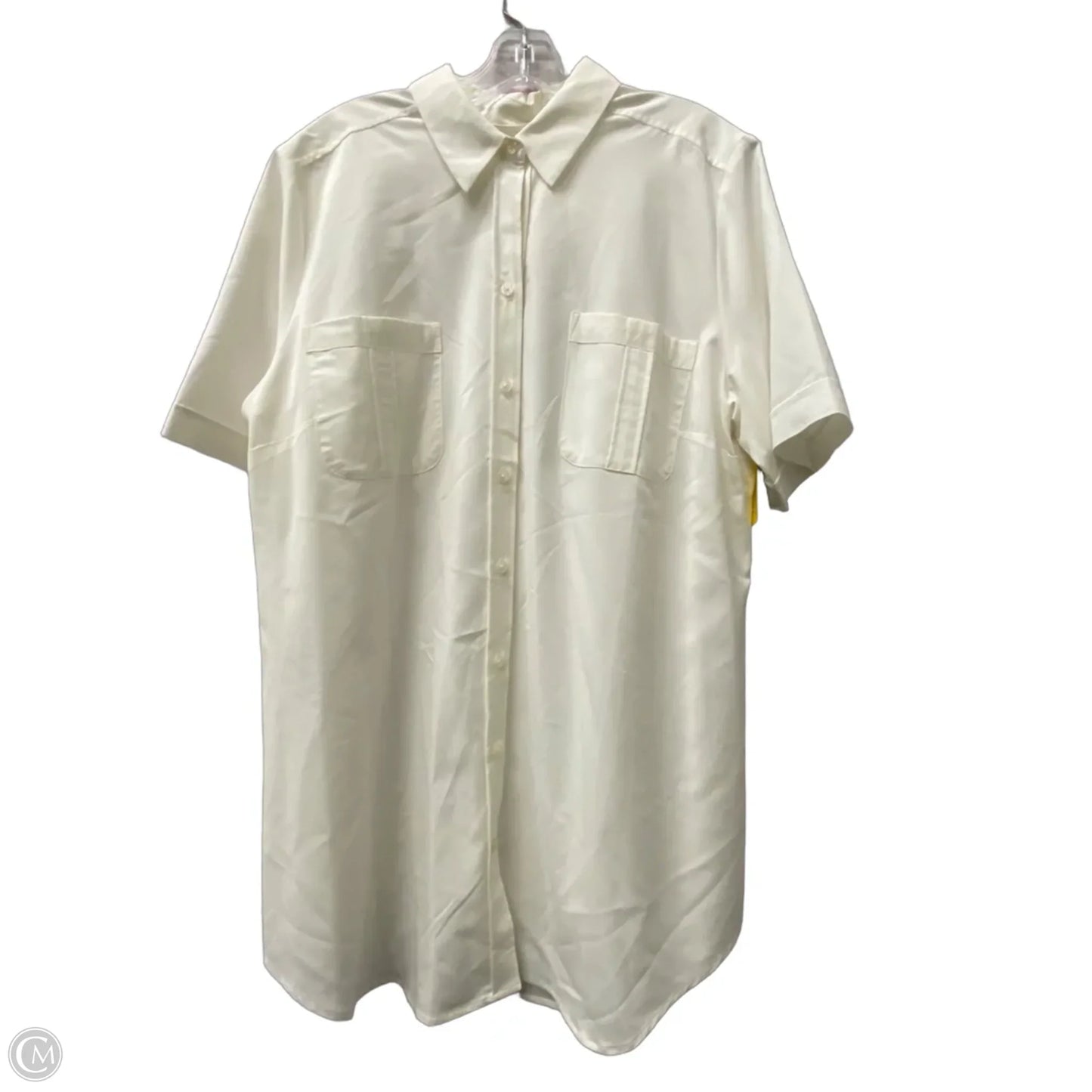 Top Short Sleeve By Chicos In Cream, Size: Xl