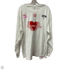 Athletic Top Long Sleeve Collar By Pink In White, Size: Xl