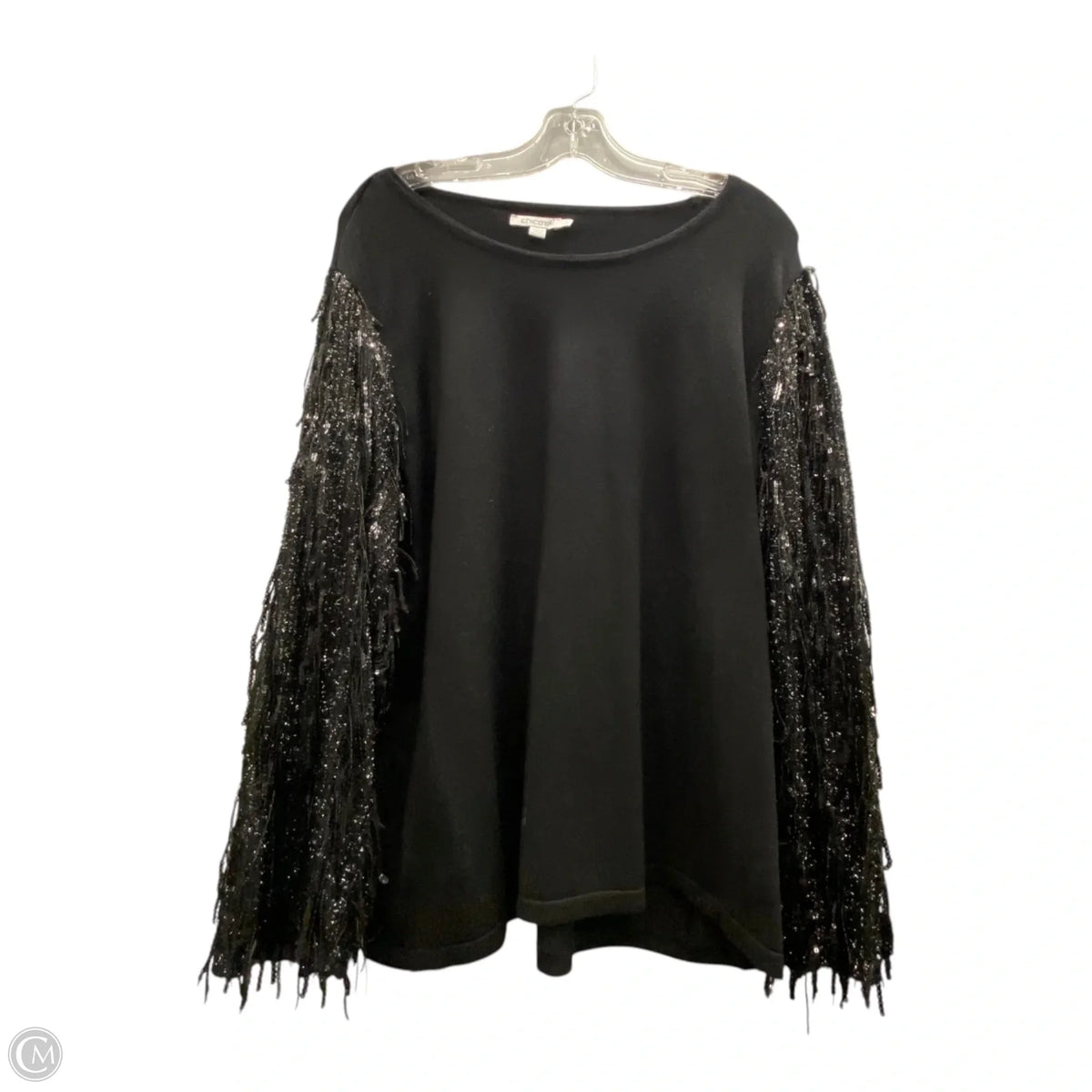 Top Long Sleeve By Chicos In Black, Size: L