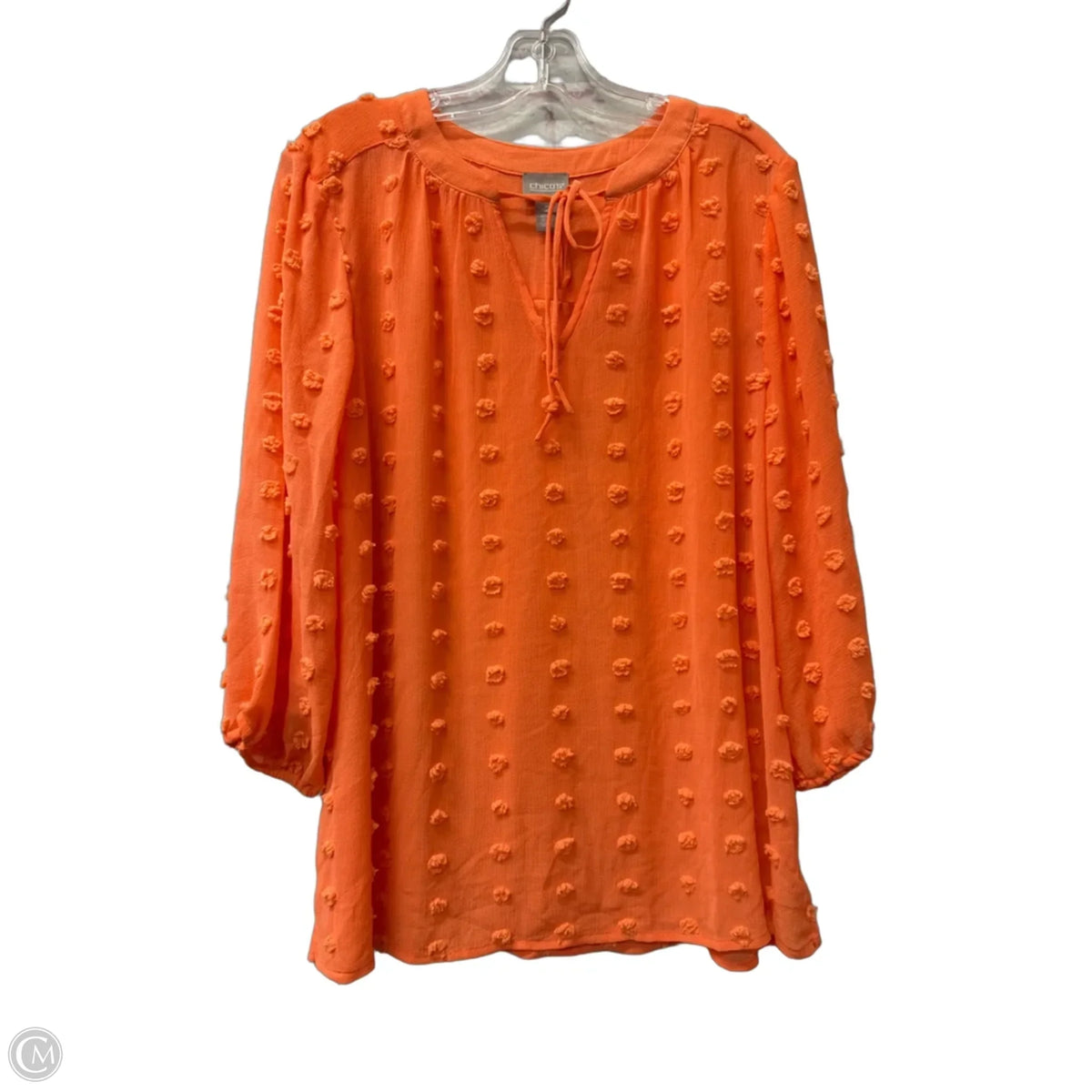 Top Long Sleeve By Chicos In Orange, Size: L